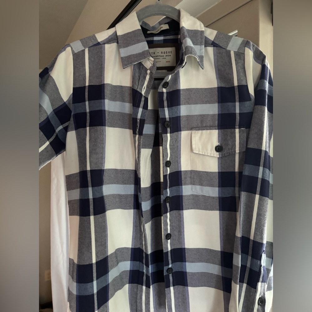Women's Navy Flannel Button Shirt